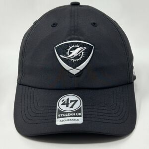 Miami Dolphins Dad Hat Cap Cancer Fighter 47 Brand Clean Up Strapback NFL Black